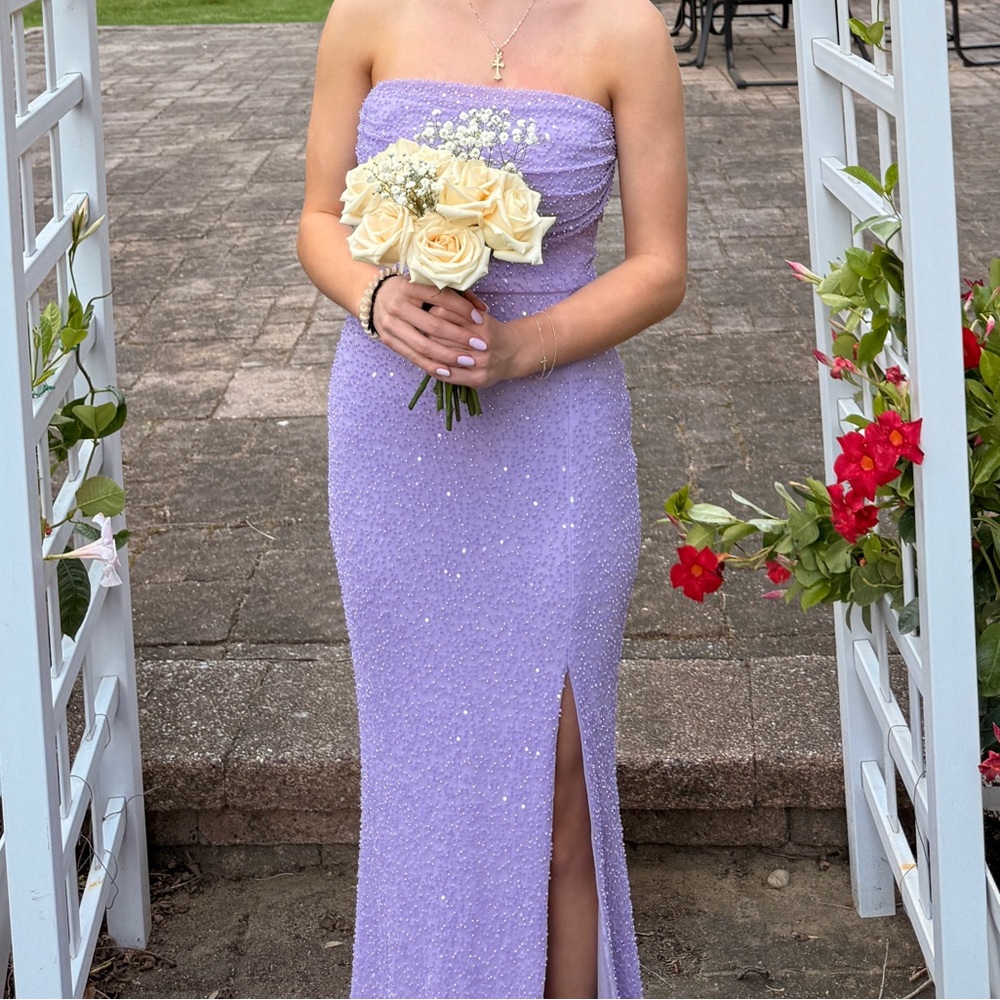 Lavender Strapless Gown